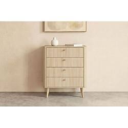 Casanova Commode 88 cm en panneau de particules laminé - Chêne clair