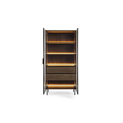 Casanova Vitrine 91 cm effet chêne Dunin - Noir