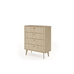 Casanova Commode 88 cm en panneau de particules laminé - Chêne clair