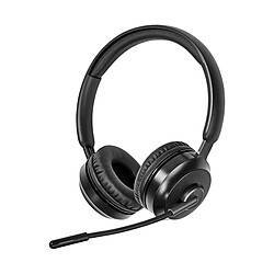 Nedis Casque PC Supra-auriculaire Stéréo Bluetooth avec Microphone Rabattable Noir