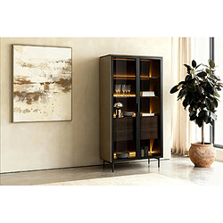 Casanova Vitrine 91 cm effet chêne Dunin - Noir