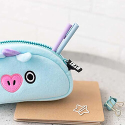 Line Friends BT21 Trousse à Crayons MANG en Peluche avec Fermeture Zippée Bleu clair pas cher
