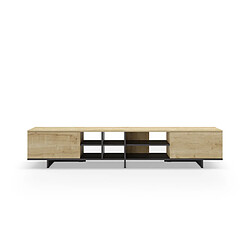 Casanova Meuble TV 2 portes 230 cm en mélamine Chêne clair