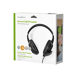 Nedis Casque PC Circum-aural Stéréo USB-C avec Adaptateur USB-A et Micro Rabattable Noir pas cher