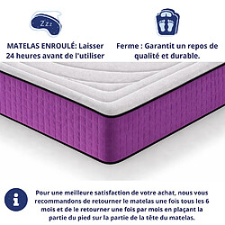 DAGOSTINO HOME Matelas 140x200 Accueil mémoire de forme "Life Flower" - Ferme - Réversible - H30 Cm pas cher