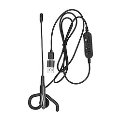 Nedis Casque PC Intra-auriculaire Mono USB-C avec Adaptateur USB-A et Micro Flexible Noir