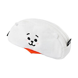 Line Friends BT21 Trousse à Crayons RJ en Peluche avec Fermeture Zippée Blanc