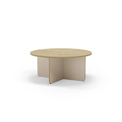 Casanova Table basse ronde 80 cm en mélamine - Beige