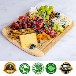 BlauKe® Planche à Découper en Bois en Bambou avec Rigole ( 37x29cm) – Planche en Bois