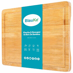 Planche à Découper en Bois de Bambou avec Rigole et Poignées Latérales (38x25cm) – BlauKe®