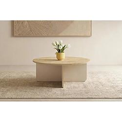 Casanova Table basse ronde 80 cm en mélamine - Beige