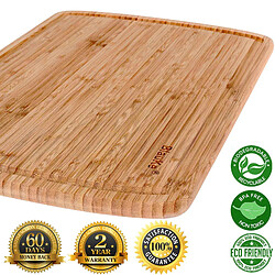 Planche à Découper en Bois de Bambou (45x31cm) – Billot de Boucher – BlauKe®
