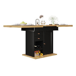 Merax Table à Manger Extensible-table De Cuisine Gain De Place-pour 4 à 6 Personnes- Noire