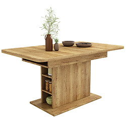 Merax Table à Manger Extensible Avec Rangement-table à Manger Rectangulaire-aspect Béton-bois