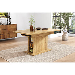 Merax Table à Manger Extensible Avec Rangement-table à Manger Rectangulaire-aspect Béton-bois