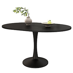 Merax Table à Manger Extensible Ovale-100/140x100x75 Cm-minimaliste Et Moderne-noir