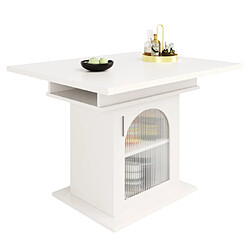 Merax Table De Salle à Manger Extensible-table à Manger à Trois Étagères-6-8 Personnes-blanc