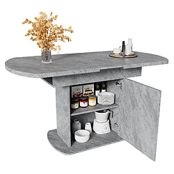 Merax Table à Manger Ovale Extensible 110/130x70x75cm-avec Espace De Rangement-gris