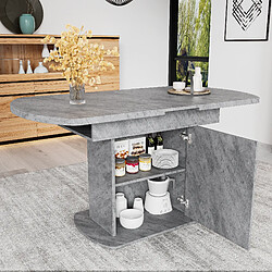 Merax Table à Manger Ovale Extensible 110/130x70x75cm-avec Espace De Rangement-gris