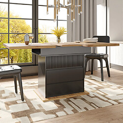 Merax Table à Manger Extensible-table De Cuisine Gain De Place-pour 4 à 6 Personnes- Noire