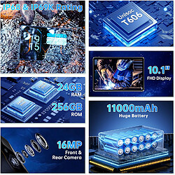 OUKITEL RT9 Tablette Incassable 24Go+256GO 11000mAh 10.1''HD Double SIM 4G