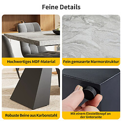 Merax Table De Salle à Manger Extensible-pour Le Salon, La Cuisine-4-6 Personnes-gris Et Boir