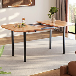 Merax Table à Manger Rectangulaire-table Extensible Moderne 120-160cm-4-6personnes-naturel