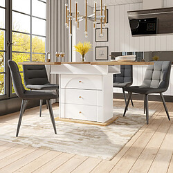 Merax Table à Manger Extensible-table De Cuisine Gain De Place-pour 4 à 6 Personnes- Blanc