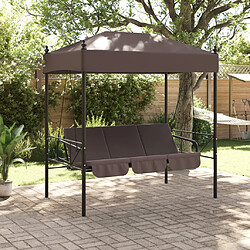 Avis vidaXL Balancelle de jardin avec auvent marron café acier