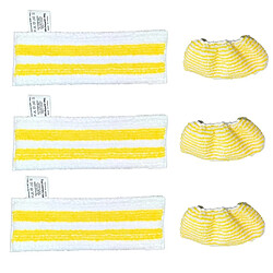 INF Accessoires pour nettoyeur vapeur - 3 bandes en tissu + 3 housses compatibles avec Karcher