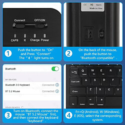 INF Étui clavier bleu pour iPad 12.9 : Clavier Bluetooth RGB + Souris lumineuse Black iPad 10