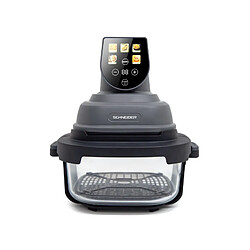 Schneider - Crispi - Or - Gris - Friteuse à Air Panoramique 1500w - 2 Bacs Verre