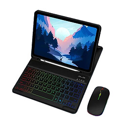 INF Étui clavier bleu pour iPad 12.9 : Clavier Bluetooth RGB + Souris lumineuse Black iPad 10