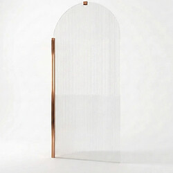 OTITEC Pare-baignoire flûté – 80 x 140 cm – Cuivre brossé – LIVIA