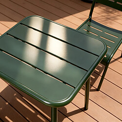 Concept Usine Table carrée 2 places 50x50cm vert BERGAME pas cher