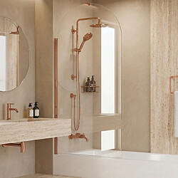 OTITEC Pare-baignoire – 80 x 140 cm – Cuivre brossé – LIVIA