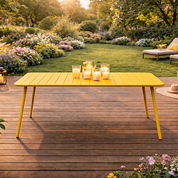 Concept Usine Table de jardin 4 à 6 places 120cm jaune BERGAME pas cher