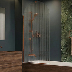 OTITEC Pare-baignoire flûté – 80 x 140 cm – Cuivre brossé – LIVIA