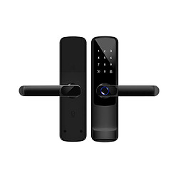 INF Serrure de porte intelligente WiFi Tuya - Alliage d'aluminium noir, empreinte digitale et
