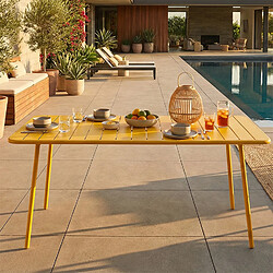Concept Usine Table de jardin 6 places 160cm jaune BERGAME pas cher