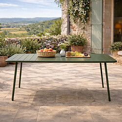 Concept Usine Table de jardin 6 places 160cm vert BERGAME pas cher