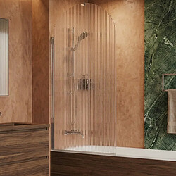 OTITEC Pare-baignoire flûté – 80 x 140 cm – Chrome – LIVIA