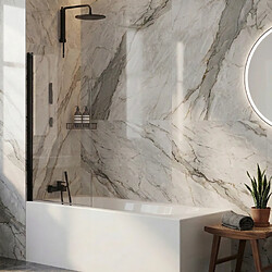 OTITEC Pare-baignoire – 80 x 140 cm – Noir – AURIA