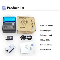 INF Imprimante Thermique de Reçus 58mm USB+Bluetooth pour POS, Cuisine et Impression Mobile Bl