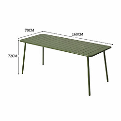 Avis Concept Usine Table de jardin 6 places 160cm vert BERGAME