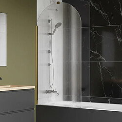 OTITEC Pare-baignoire flûté – 80 x 140 cm – Or brossé – LIVIA