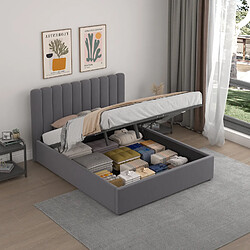 Acheter Concept Usine Lit avec coffre de rangement 140x190cm velours gris foncé SAVANNAH