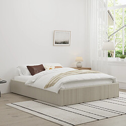 Concept Usine Lit avec coffre de rangement 140x190cm velours côtelé beige AUSTIN
