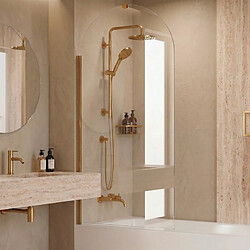 OTITEC Pare-baignoire – 80 x 140 cm – Or brossé – LIVIA