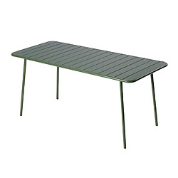 Concept Usine Table de jardin 6 places 160cm vert BERGAME